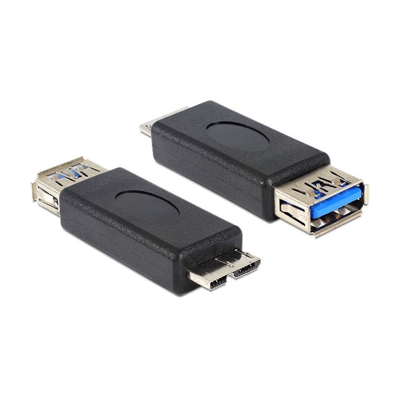 DeLOCK 65183 adattatore per inversione del genere dei cavi USB 3.0-A FM micro USB 3.0-B M Nero