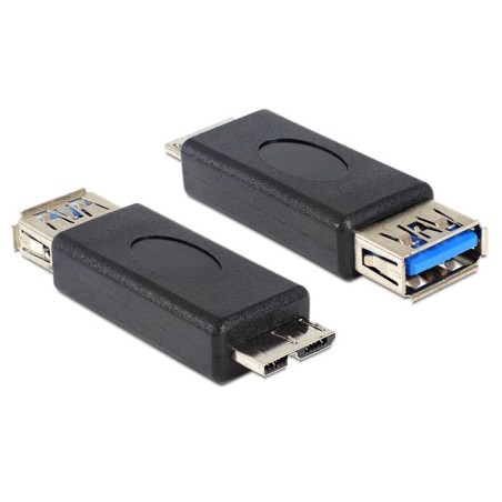 DeLOCK 65183 adattatore per inversione del genere dei cavi USB 3.0-A FM micro USB 3.0-B M Nero