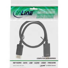 InLine Cavo DisplayPort M a HDMI M, 0,3m, con Audio, 4K 60Hz, DP1.2, nero