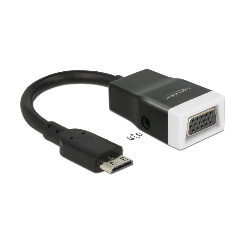 DeLOCK 65588 cavo e adattatore video HDMI Type C (Mini) VGA (D-Sub) + 3.5mm Nero