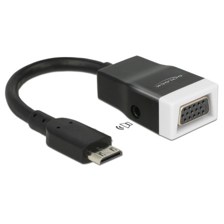 DeLOCK 65588 cavo e adattatore video HDMI Type C (Mini) VGA (D-Sub) + 3.5mm Nero