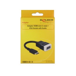 DeLOCK 65588 cavo e adattatore video HDMI Type C (Mini) VGA (D-Sub) + 3.5mm Nero