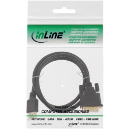 InLine Cavo HDMI M a DVI 18+1 M, dorato, nero, 3m