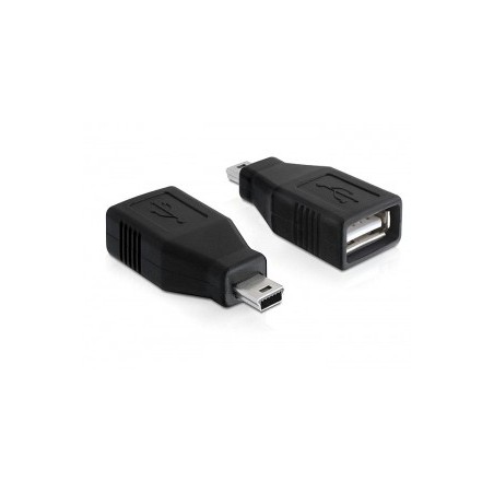 DeLOCK 65277 adattatore per inversione del genere dei cavi mini USB USB 2.0-A Nero