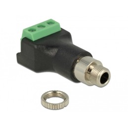 DeLOCK 65878 adattatore per inversione del genere dei cavi 3 pin 3,5 mm Nero, Verde, Acciaio inox