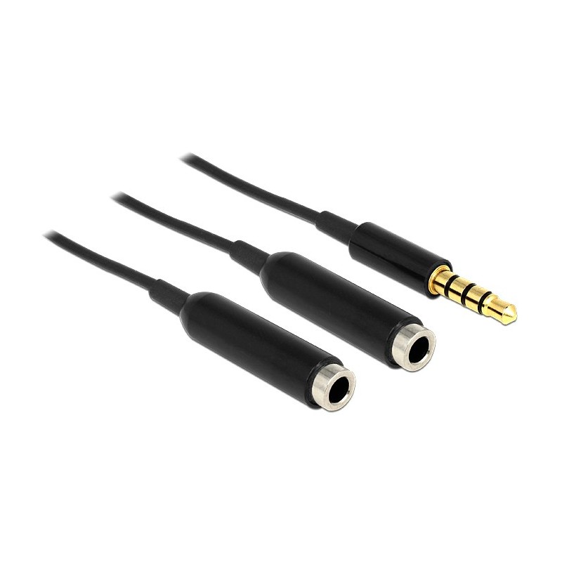 DeLOCK 65575 cavo audio 0,25 m 3.5mm 2 x 3.5mm Nero