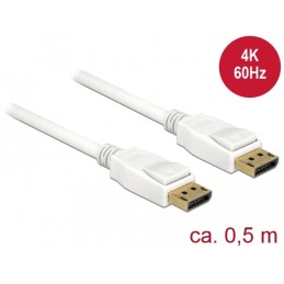 DeLOCK 85507 cavo DisplayPort 0,5 m Bianco