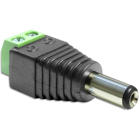 DeLOCK 65487 adattatore per inversione del genere dei cavi DC 2.5 x 5.5 mm 2p Nero, Verde