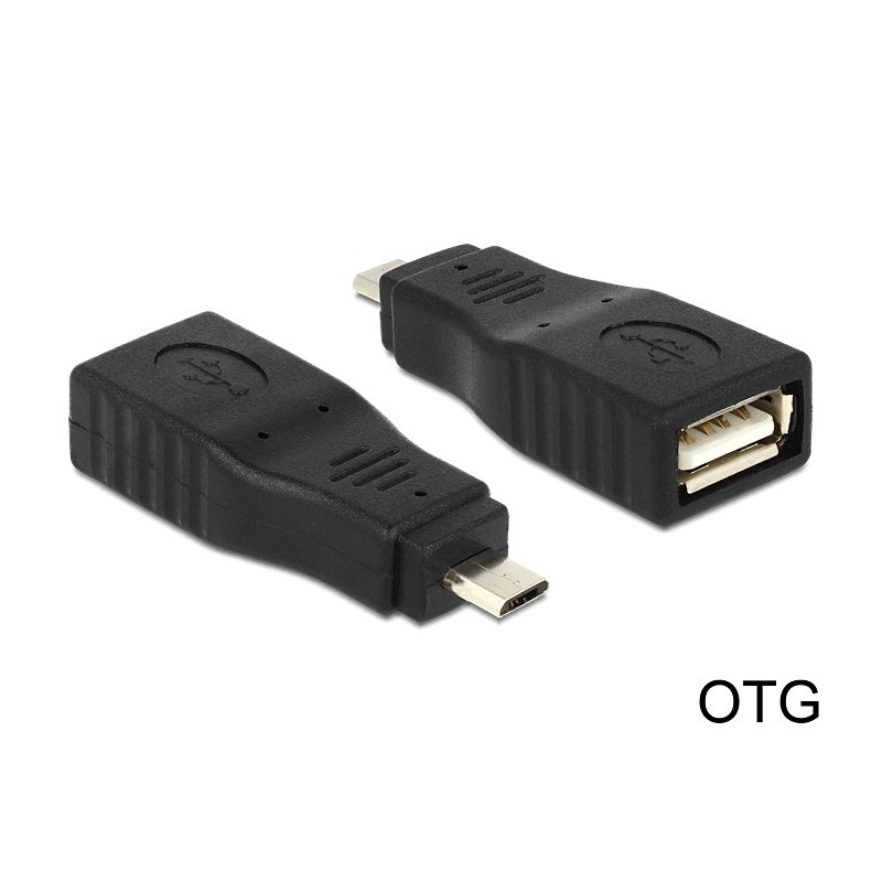 DeLOCK 65549 adattatore per inversione del genere dei cavi Micro USB2.0-B USB2.0-A Nero