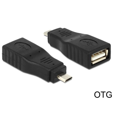 DeLOCK 65549 adattatore per inversione del genere dei cavi Micro USB2.0-B USB2.0-A Nero