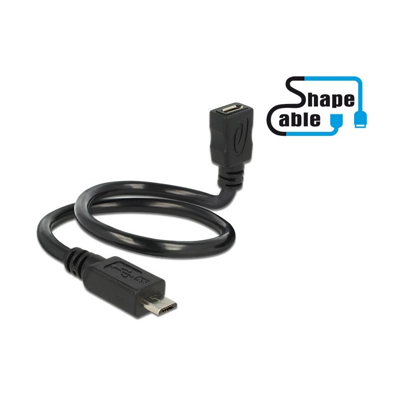 DeLOCK 0.35m, 2xUSB2.0 Micro-B cavo USB USB 2.0 0,35 m Micro-USB B Nero