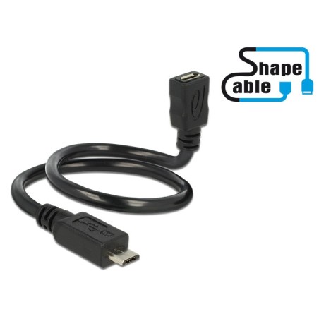 DeLOCK 0.35m, 2xUSB2.0 Micro-B cavo USB USB 2.0 0,35 m Micro-USB B Nero