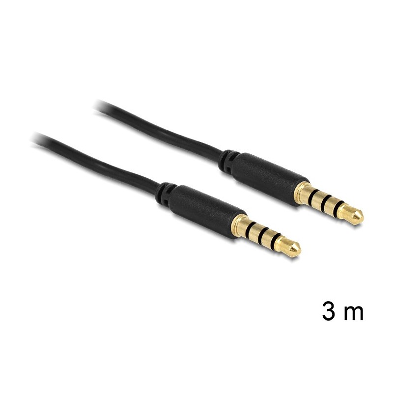 DeLOCK 3.5mm - 3.5mm, 3m cavo audio Nero