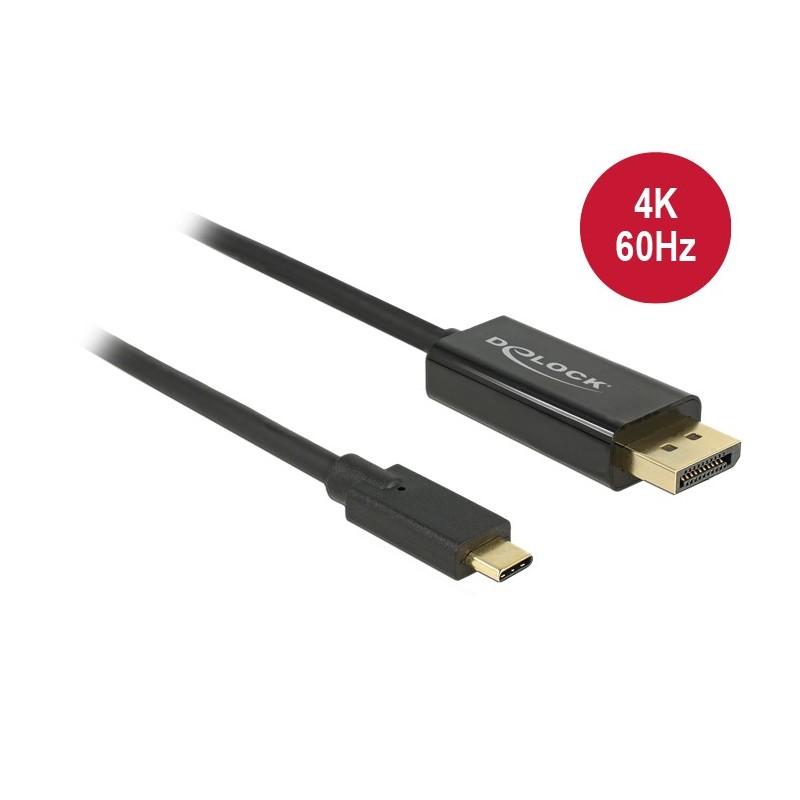 DeLOCK 85256 cavo e adattatore video 2 m USB tipo-C DisplayPort Nero