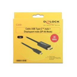 DeLOCK 85255 cavo e adattatore video 1 m USB tipo-C DisplayPort Nero