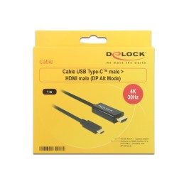 DeLOCK 85258 cavo e adattatore video 1 m USB tipo-C HDMI Nero