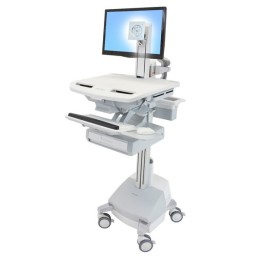 Ergotron StyleView Alluminio, Grigio, Bianco Pannello piatto Carrello multimediale