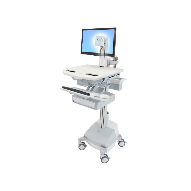 Ergotron StyleView Alluminio, Grigio, Bianco Pannello piatto Carrello multimediale