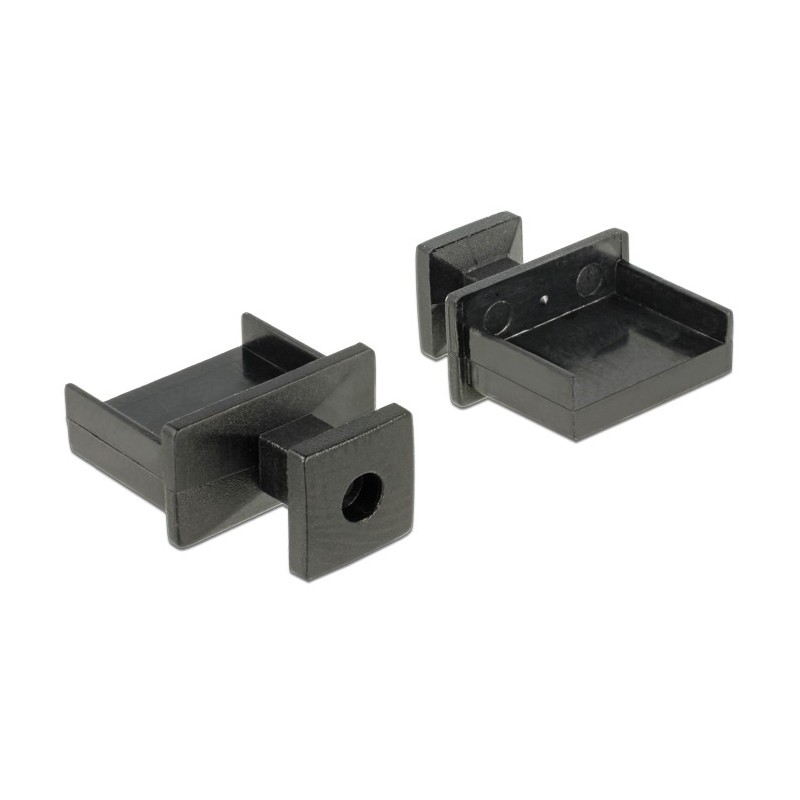 DeLOCK 64009 Copertura di sicurezza per presa elettrica USB tipo A Nero 10 pz