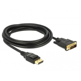 DeLOCK 85314 cavo e adattatore video 3 m DisplayPort DVI-D Nero