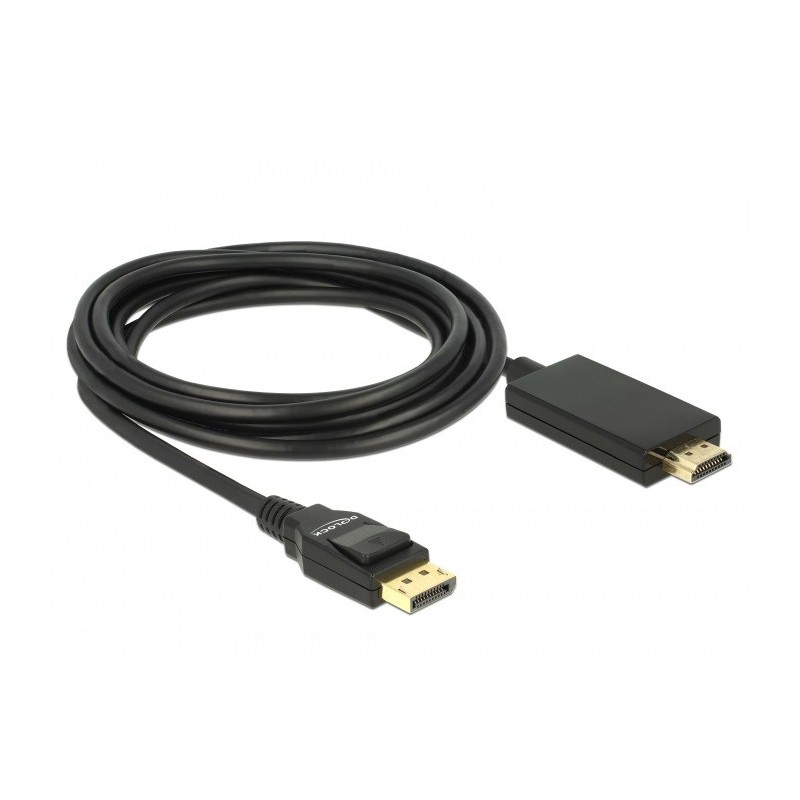 DeLOCK 85318 cavo e adattatore video 3 m DisplayPort HDMI Nero