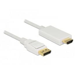 DeLOCK 83818 cavo e adattatore video 2 m DisplayPort HDMI Bianco