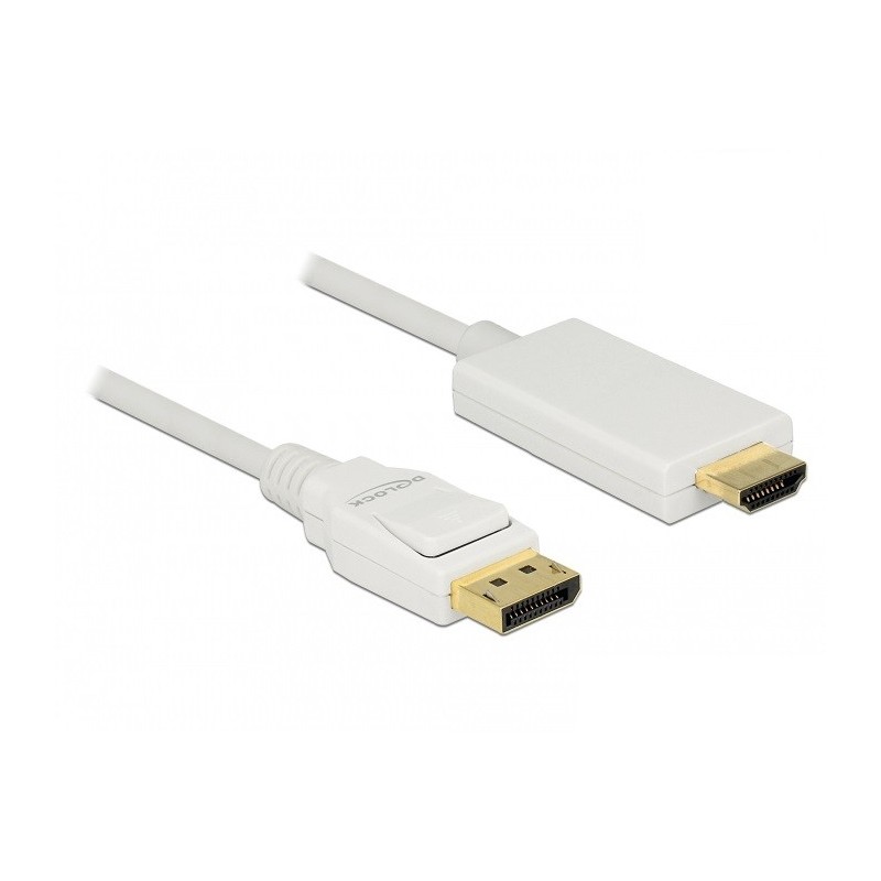 DeLOCK 83818 cavo e adattatore video 2 m DisplayPort HDMI Bianco