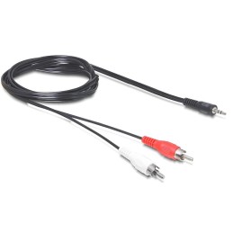 DeLOCK 3.5mm 2 x RCA cavo audio 5 m Nero