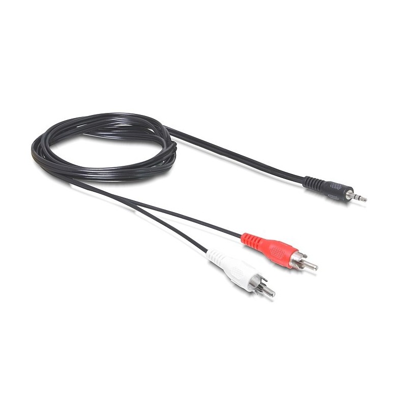 DeLOCK 3.5mm 2 x RCA cavo audio 5 m Nero