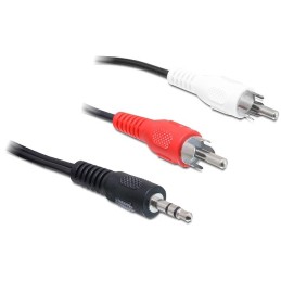 DeLOCK 3.5mm 2 x RCA cavo audio 5 m Nero