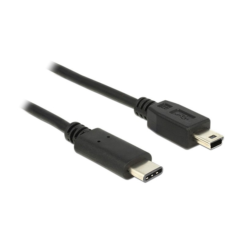 DeLOCK 0.5m, USB2.0-C USB2.0 Mini-B cavo USB 0,5 m Mini-USB B USB C Nero