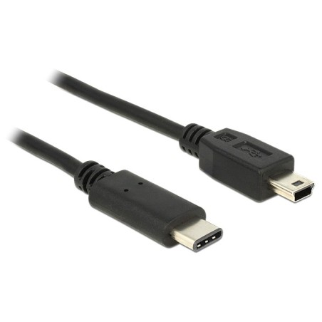 DeLOCK 0.5m, USB2.0-C USB2.0 Mini-B cavo USB 0,5 m Mini-USB B USB C Nero