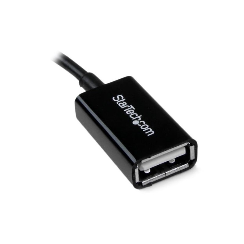 StarTech.com Cavo Adattatore micro USB a USB femmina OTG da viaggio 12cm M F - Nero