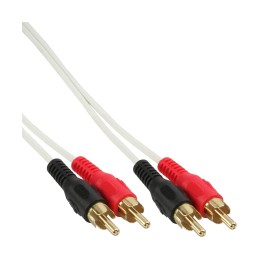 InLine Cavo Audio 2x RCA maschio   maschio, 10m, dorato, bianco