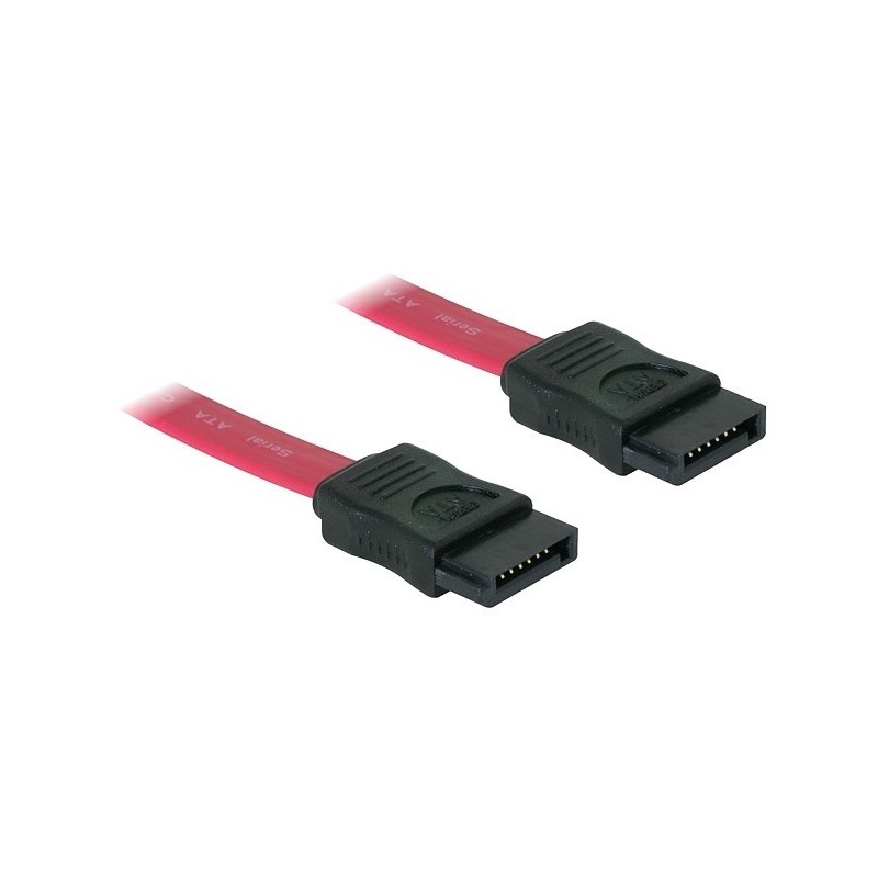 DeLOCK SATA Cable - 0.3m cavo SATA 0,3 m Rosso