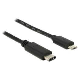 DeLOCK 0.5m, USB2.0-C USB2.0 Micro-B cavo USB 0,5 m Micro-USB B USB C Nero