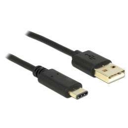 DeLOCK 2m, USB2.0-A USB2.0-C cavo USB USB A USB C Nero