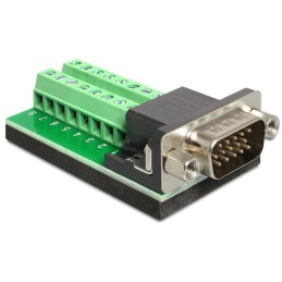 DeLOCK 65424 adattatore per inversione del genere dei cavi VGA 16p Nero, Verde, Argento