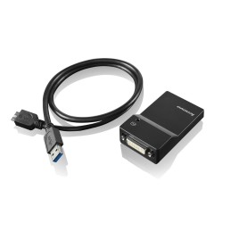 Lenovo USB 3.0 - DVI VGA adattatore grafico USB 2048 x 1152 Pixel Nero