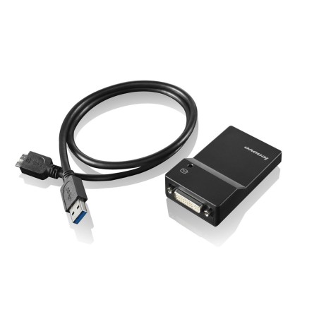 Lenovo USB 3.0 - DVI VGA adattatore grafico USB 2048 x 1152 Pixel Nero