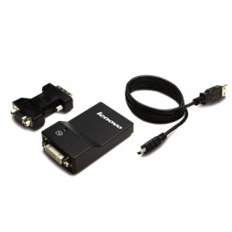 Lenovo USB 3.0 - DVI VGA adattatore grafico USB 2048 x 1152 Pixel Nero