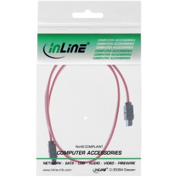 InLine Cavo SATA III (6Gb s), SATA a SATA, 1m, rosso, chiusura a scatto