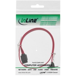 InLine Cavo SATA III 6Gb s, rosso, 1x angolare 90°, chiusura a scatto, 0,75m