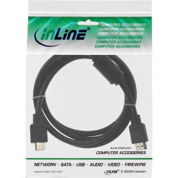 InLine Cavo HDMI, Ferrite, 1m, 3D, nero, maschio   maschio HDMI-High Speed