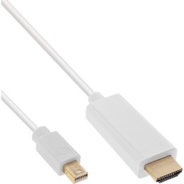 InLine Cavo Mini DisplayPort M a HDMI M, 0,5m, 4K2K, con Audio, bianco