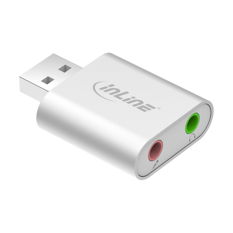 InLine USB Soundcard scheda audio esterna, Audio Converter, alluminio