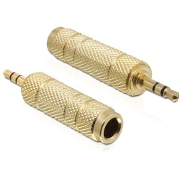 DeLOCK 65360 adattatore per inversione del genere dei cavi 3.5 mm 6.35 mm Oro