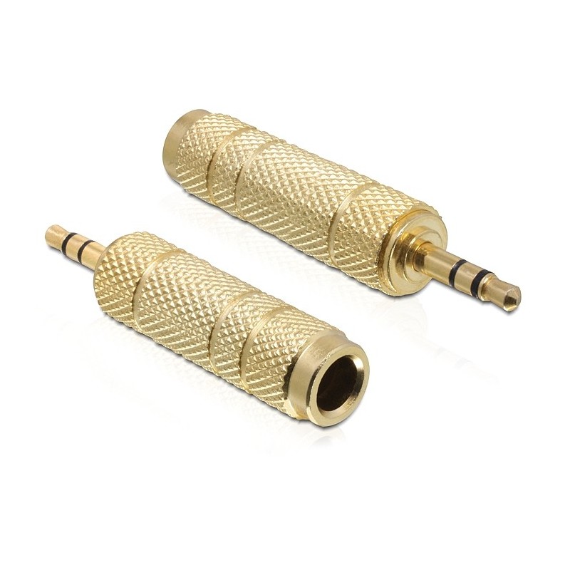 DeLOCK 65360 adattatore per inversione del genere dei cavi 3.5 mm 6.35 mm Oro