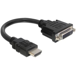 DeLOCK 0.2m HDMI-DVI M F 0,2 m HDMI tipo A (Standard) DVI-D Nero