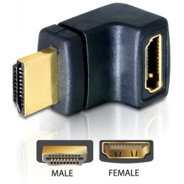 DeLOCK HDMI Stecker  HDMI Buchse 90° oben HDMI 1.3 Nero